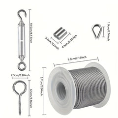 139.7cm Wire Rope Outdoor Hanging Kit with Turnbuckles and Hooks