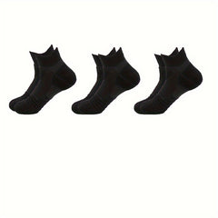 3 Pairs Men's Mid Crew Sport Socks Absorbent Breathable for Basketball Running