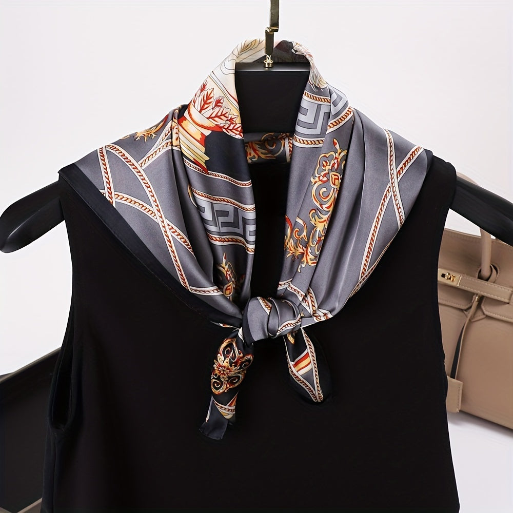 Vintage Satin Bandana Silk Square Scarf Casual Necke...