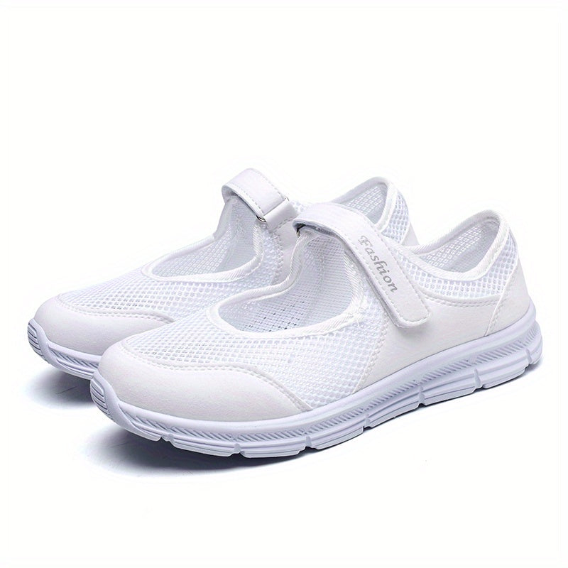 Women's Breathable Walking Shoes Hook & Loop Backless Flat Shoes