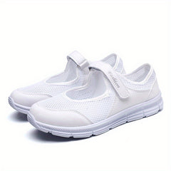 Women's Breathable Walking Shoes Hook & Loop Backless Flat Shoes