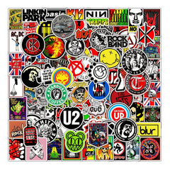 100Pcs Music Themed Waterproof Stickers for Adults & Teens