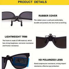 Men's Pink Polarized Clip On Sunglasses Anti Glare Driving Glasses