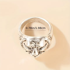 Lion Head Band Ring Hip Hop Style Jewelry