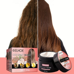 50g Coconut Bomb Hair Mask Repairs Dry & Damaged Hair, Makes Hair Smooth