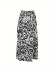  Skirt Women's Plus Tie Dye & Leopard Print High Rise Maxi A line