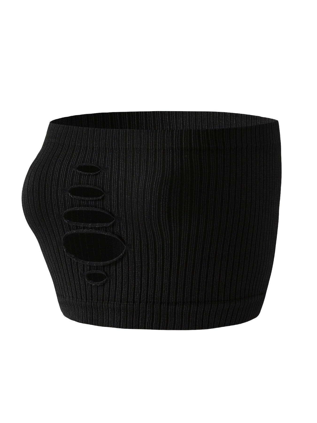 Ribbed Strapless Bandeau Bra Comfy & Soft Stretch Bra Women's Lingerie