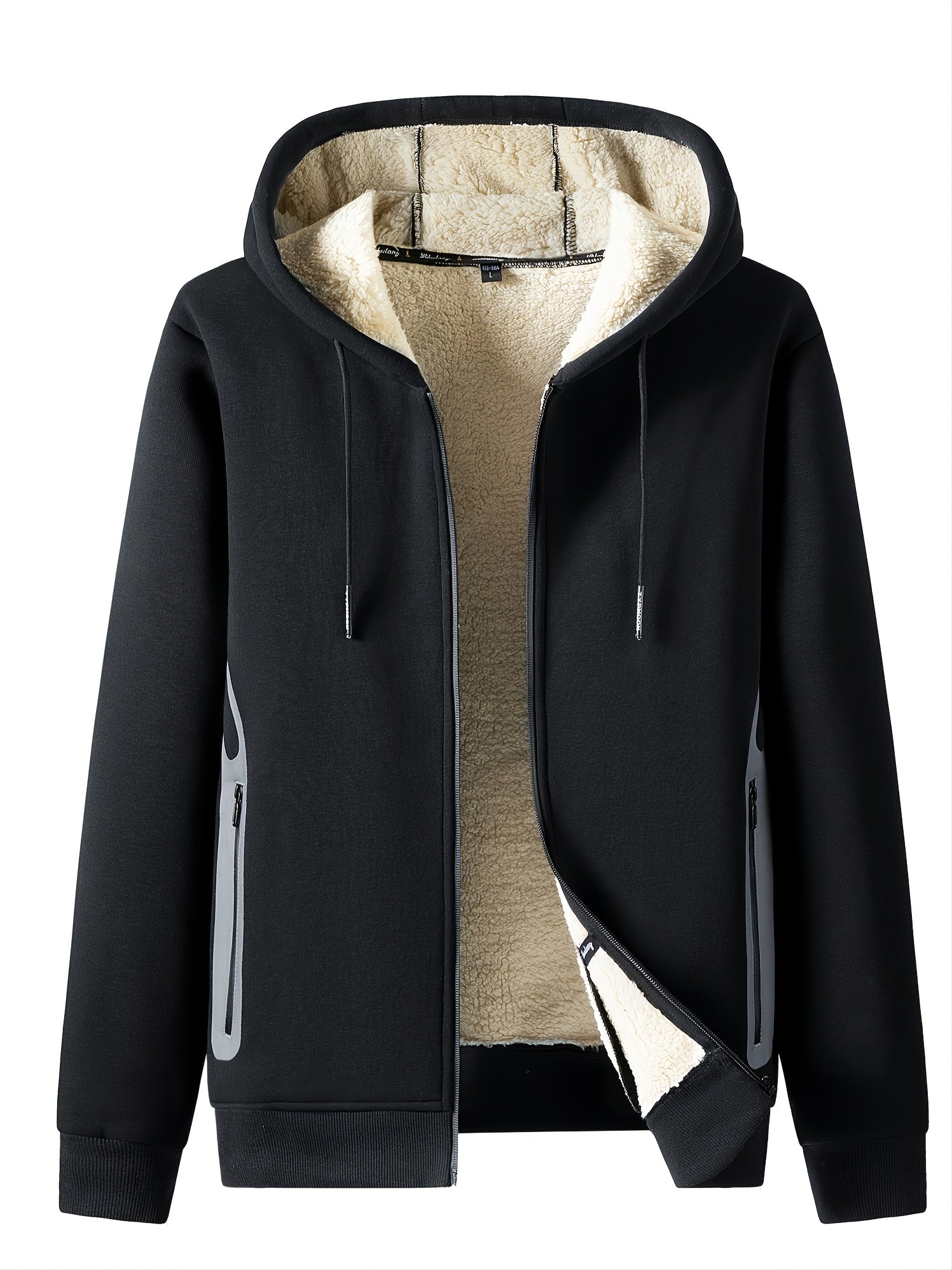 Men's Fleece Thermal Hooded Jacket for Winter