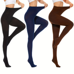 3 Pack Opaque Solid Tights High Waist Pantyhose
