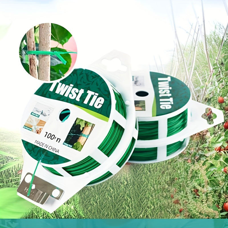 Garden Twist Tie Green Plant Soft Ties Plant Support Wire Tie (1 Roll)