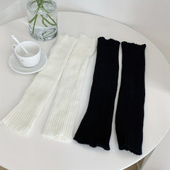 Ribbed Leg Warmers Knitted Knee High Socks Women's Stockings