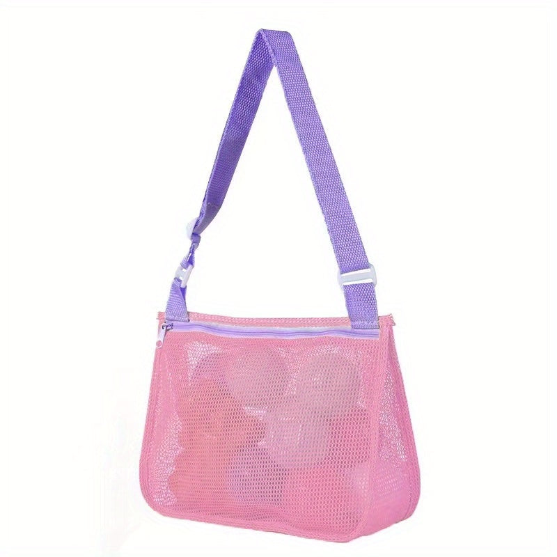 Kids Beach Mesh Bag Shell Collection Toy Storage Beach Bag