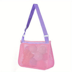 Kids Beach Mesh Bag Shell Collection Toy Storage Beach Bag