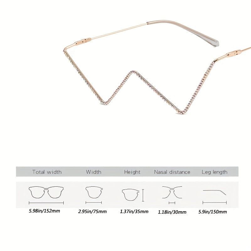 Y2K Rhinestone Glasses Frame for Party Club Photo Booth