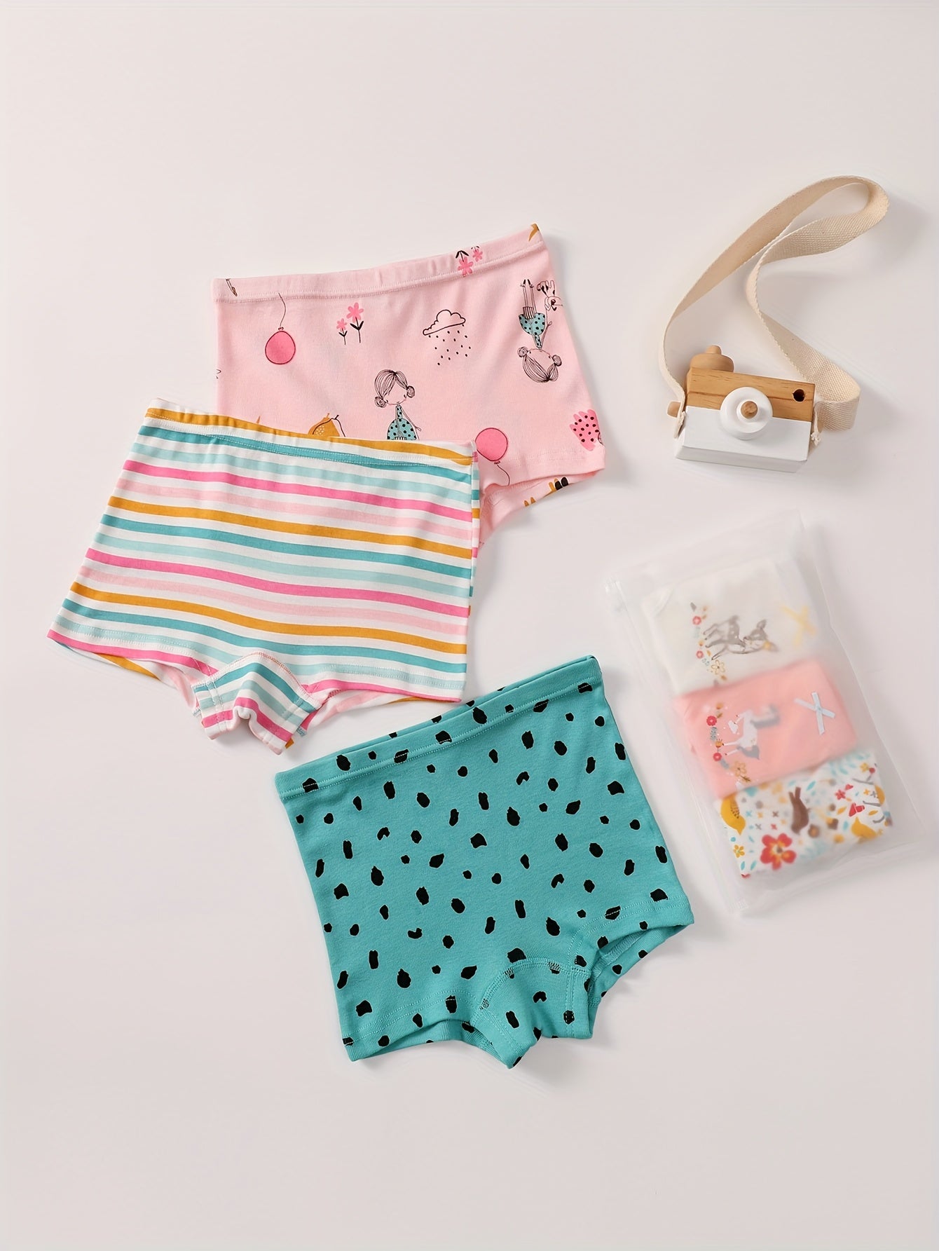 3pcs Cartoon Pattern Panties Comfy Kid's Underwear