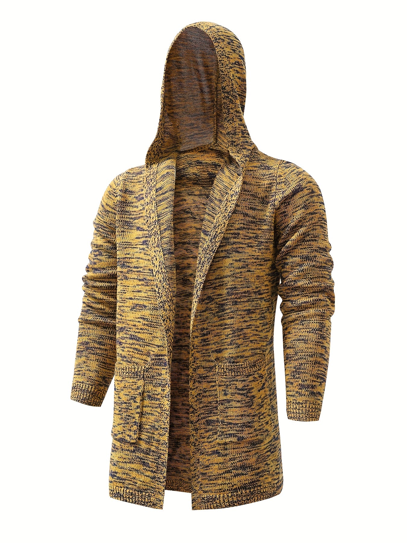 Knitted Hooded Cardigan Men's Warm Overcoat