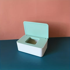 Desktop Wet Tissue Box Household Plastic Dust proof With Lid, Home Office Decor
