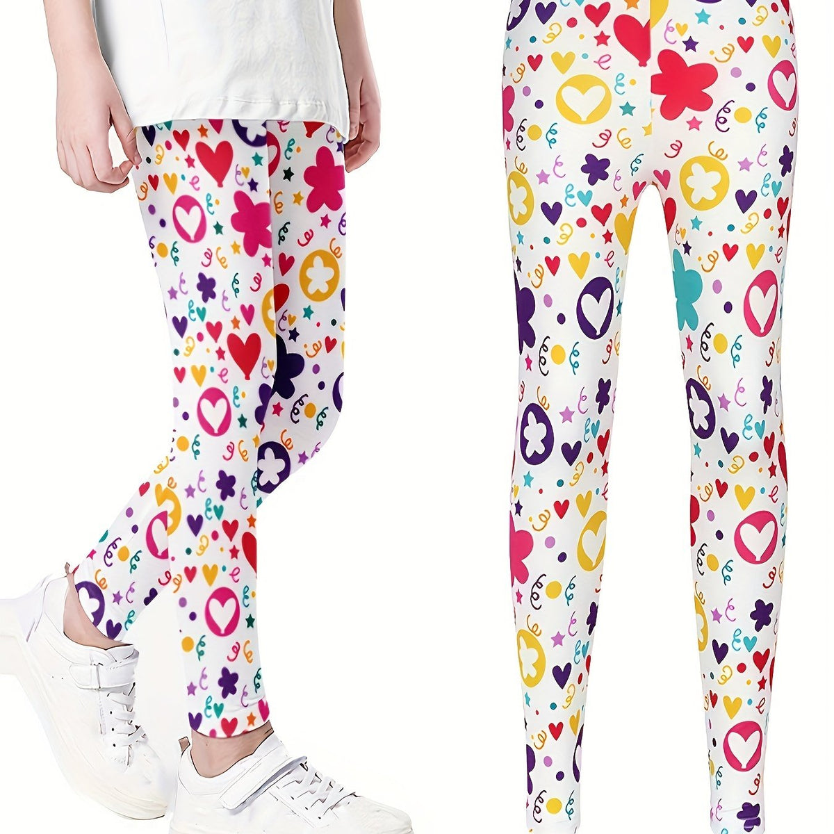 Girls Stretch Soft Leggings Print Pants Kids Clothes