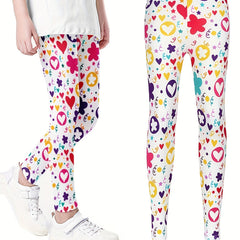 Girls Stretch Soft Leggings Print Pants Kids Clothes