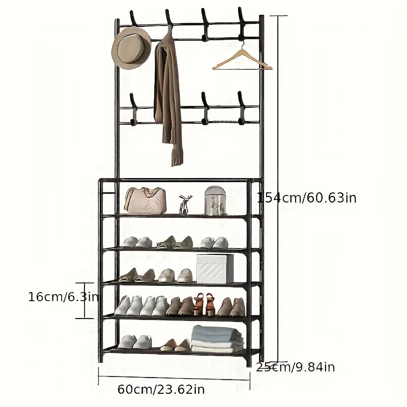 5 Layer Shoe And Hat Rack Standing Coat Rack