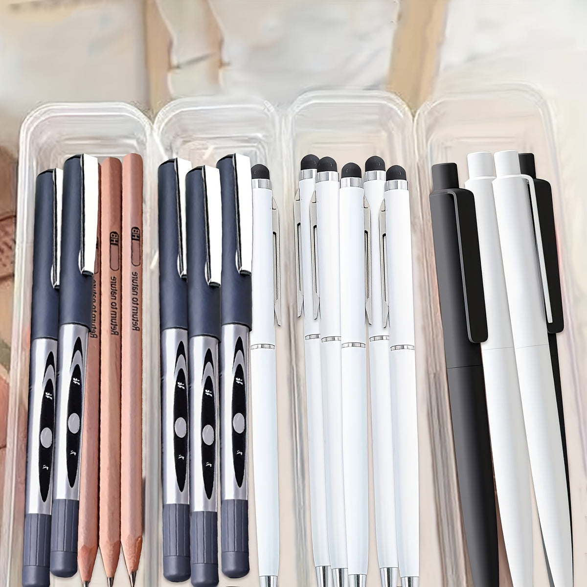 Transparent School Season Storage Box for Makeup Brushes and Stationery