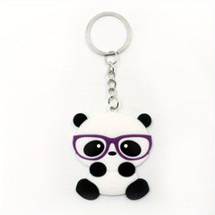 PVC Panda Keychain Cartoon Key Ring Women Bag Pendant Car Key Ring