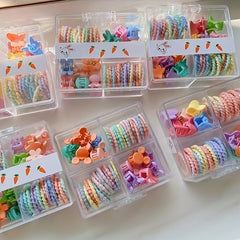 42pcs Candy Hair Accessories Elastic Hair Rope Small Colorful Hair Clip