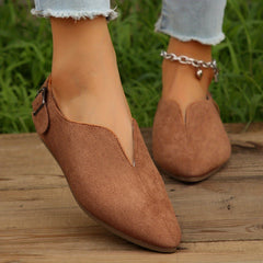 Lightweight Closed Toe Slip On Shoes with Buckle Strap Details