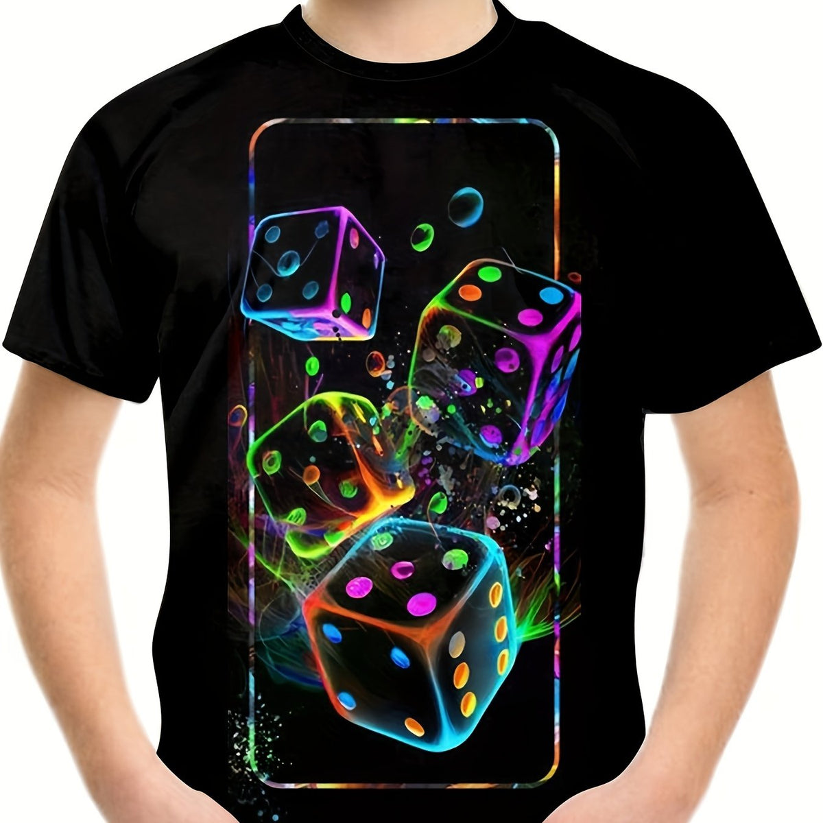Boys 3D Print T shirt Cubes Kids Casual Top