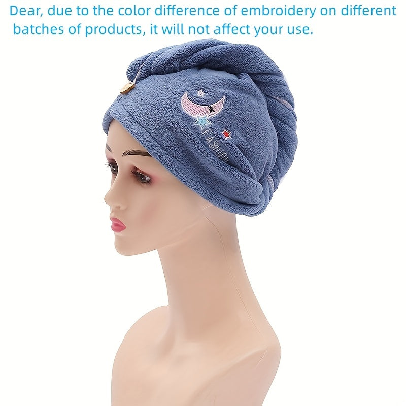 Strawberry Embroidered Hair Drying Towel Wrap