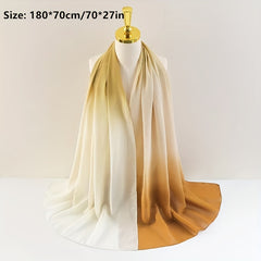 Large Thin Chiffon Hijab Gradient Turban Soft Shawl Wrap