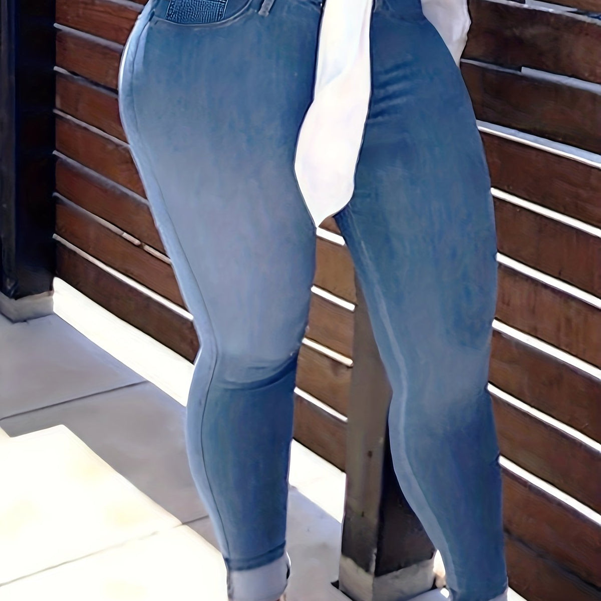  Skinny Jeans Button Fly High Rise Stretch