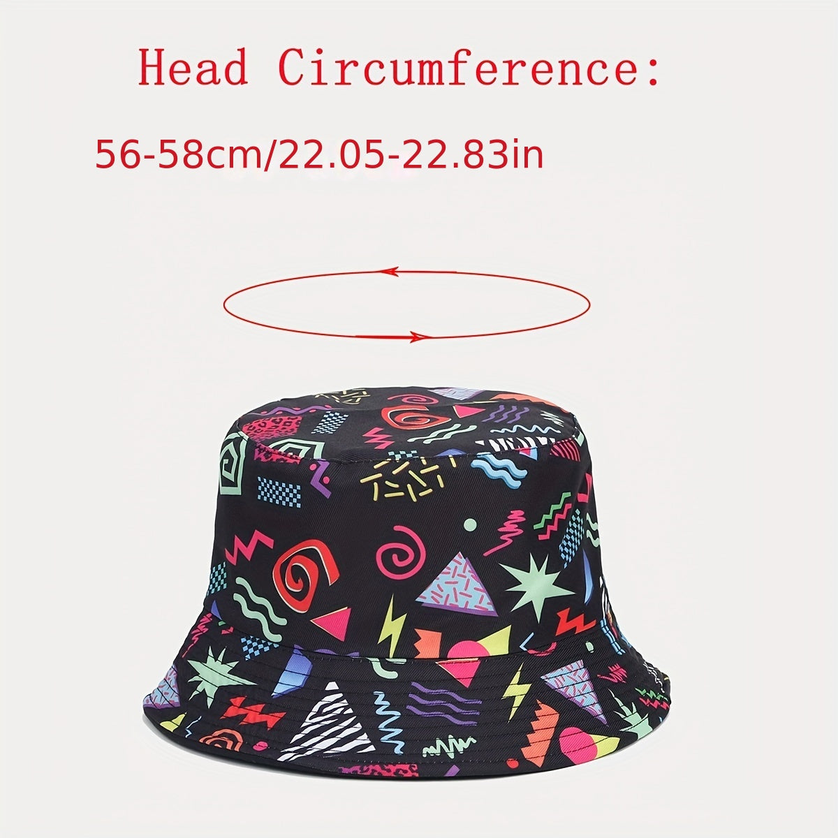 Geometric Pattern Double-sided Bucket Hat Sun Protection for Men and Women