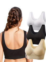 3 Pack Women's Plus Seamless Sports Bra Set