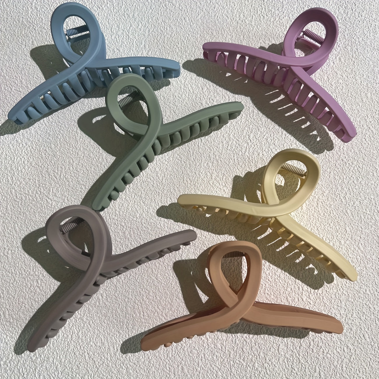 6pcs Large Hair Claw Non slip Hair Claw For Thin And Thick Hair