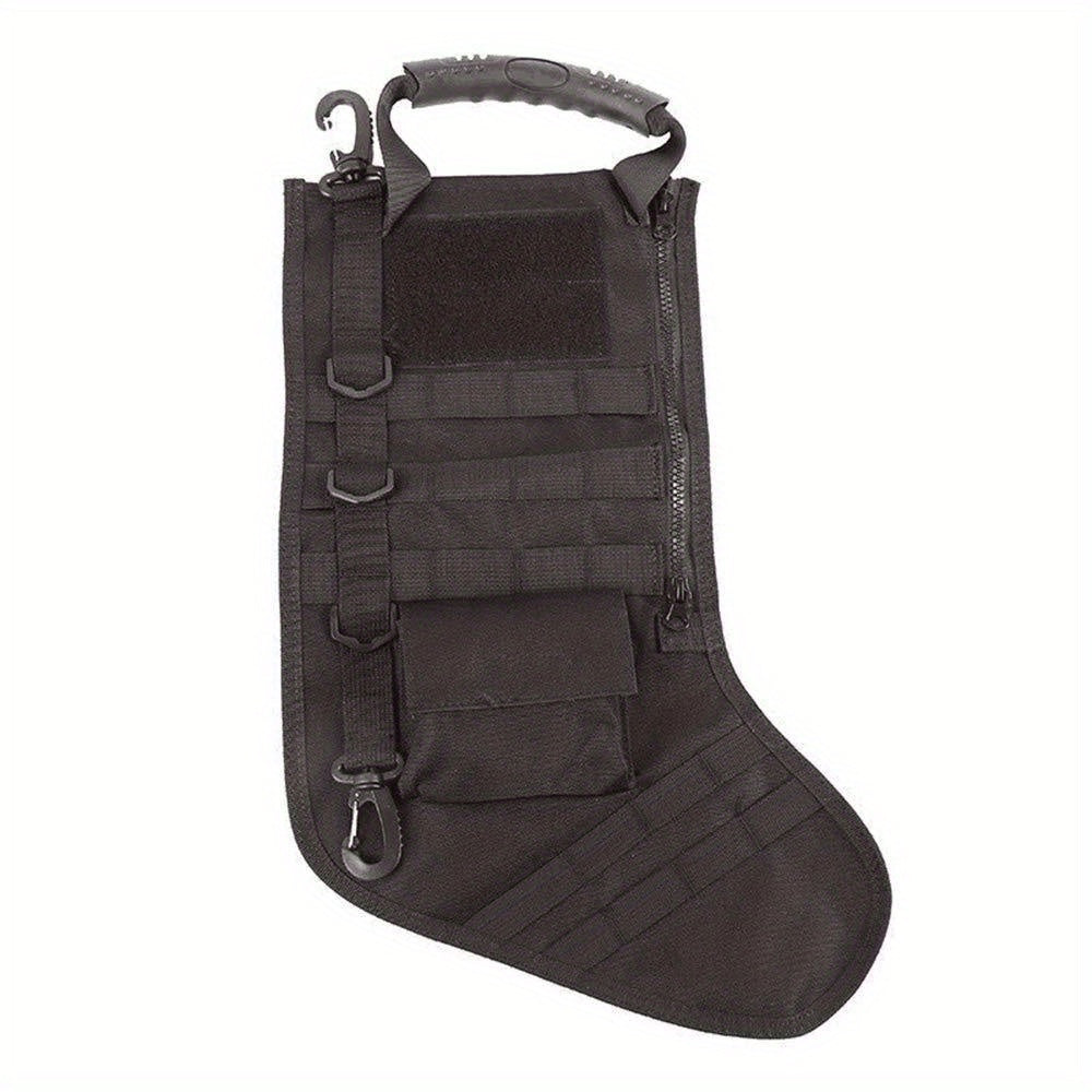 Christmas Stocking Bag Molle Pouch Zip Pocket Backpack Hanging Pouch