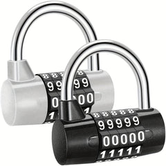 5 Digit Combination Lock 2 Pack, Padlock with 2 Combination Locks