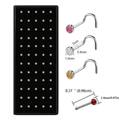 40pcs Men's Stainless Steel Nose Ring Jewelry Hypoallergenic Nose Stud Earrings