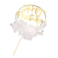 Feather Cake Insert Flag for Birthday Decor