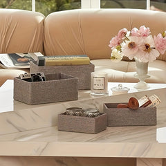 4pcs Paper Rope Woven Storage Baskets for Home Organization