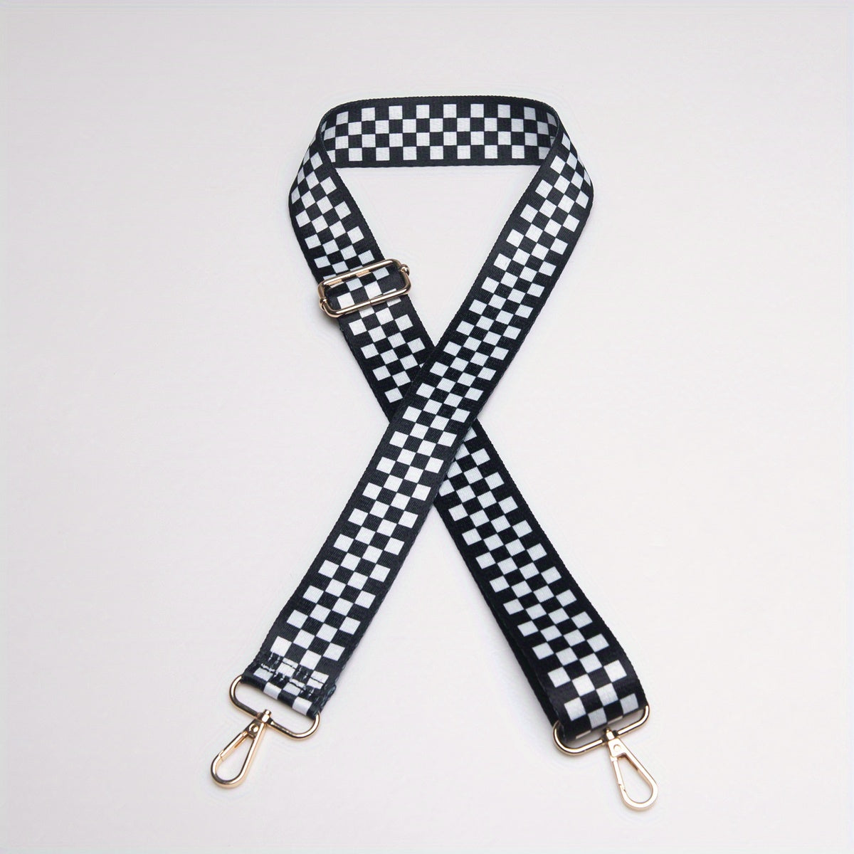 Checkered Pattern Purse Strap Adjustable Detachable Shoulder Strap Replacement