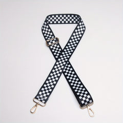 Checkered Pattern Purse Strap Adjustable Detachable Shoulder Strap Replacement