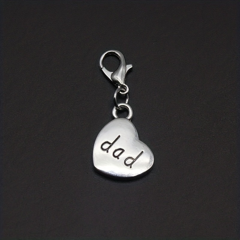 8pcs Silvery 3D Family Member Pendants Lobster Clasp
