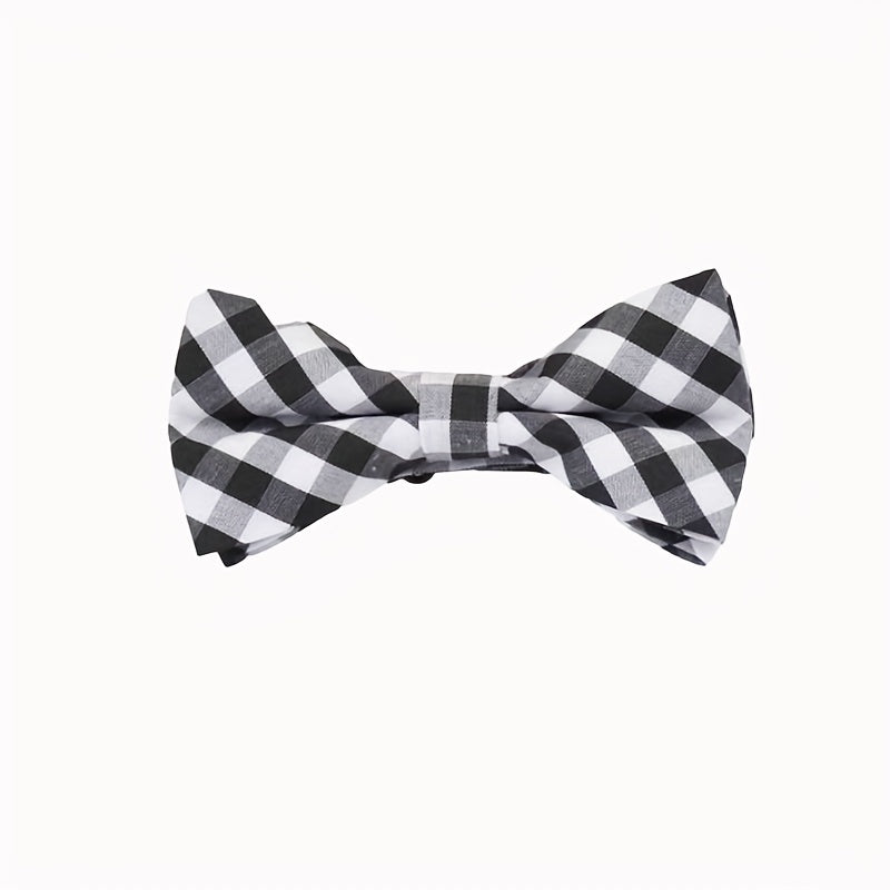 Kids Checkered Striped Bow Tie - Handsome Boys Bow Tie