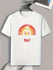 Halloween Pumpkin & Cat Print Men's Sport T-shirt
