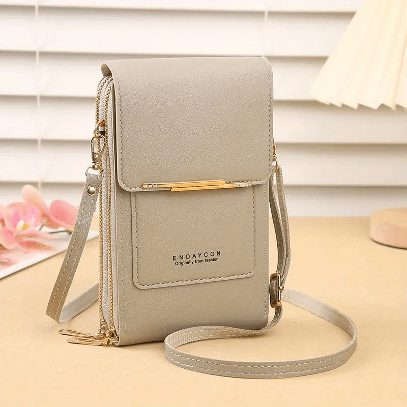 Women's Crossbody Bag Double Layer Shoulder Bags Touch Screen Phone Bags