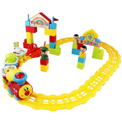 Kids' Track Building Blocks Train Toys with Light Music