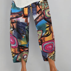 Geometric Print Wide Leg Pants