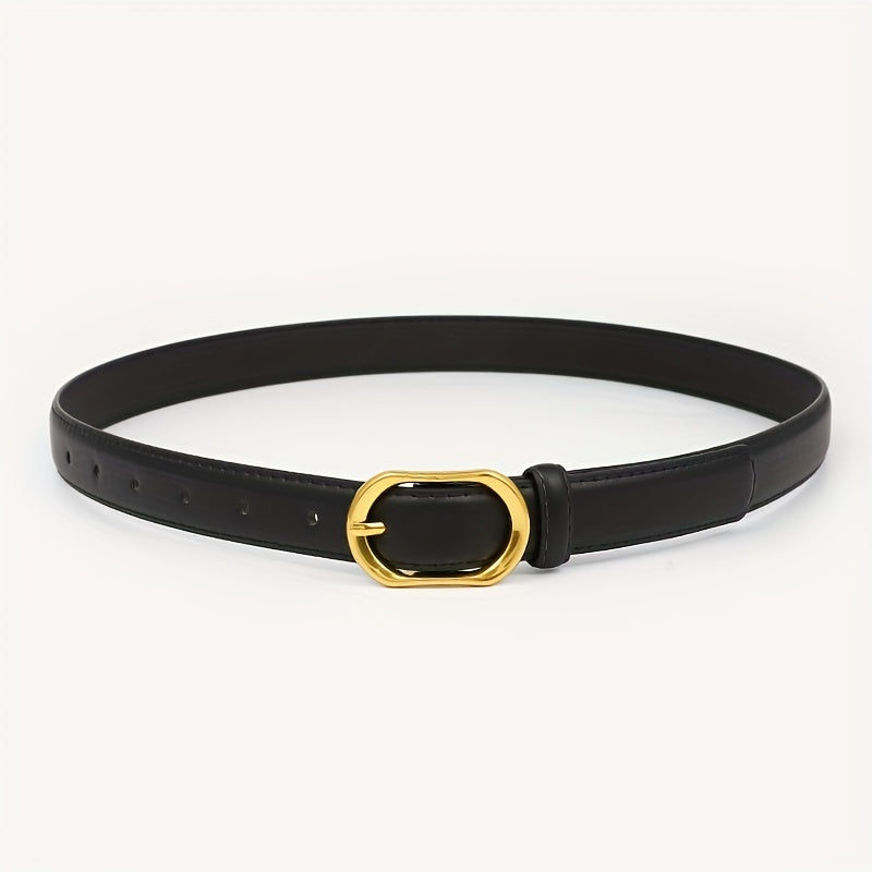 Metal Oval Pin Buckle Belts Casual PU Leather Jeans Pants Belt Women Dress Acces