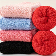 6 Pairs of Cozy Fuzzy Mid Tube Socks for Women